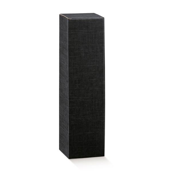 Flaschenkarton für 1 Flasche stehend schwarz (115x115x430 mm)